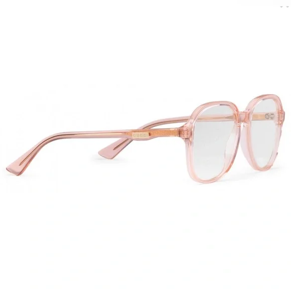 Gucci - Transparent Peach Colored Acetate Sunglasses